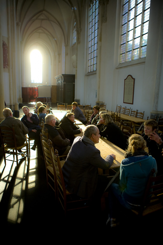 Kerkzangers aan de maaltijd, Grote- of Martinikerk, Doesburg
